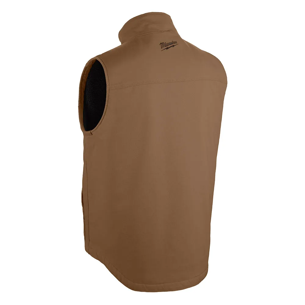 MILWAUKEE GRIDIRON Sherpa Lined Vest - Brown 801BR