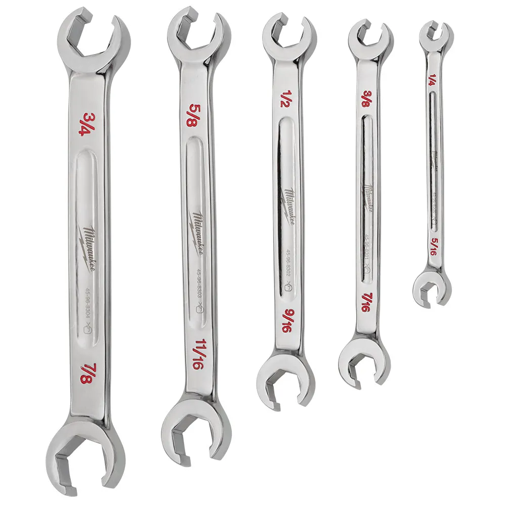 MILWAUKEE SAE Double End Flare Nut Wrench Set - 5 Piece 48229470