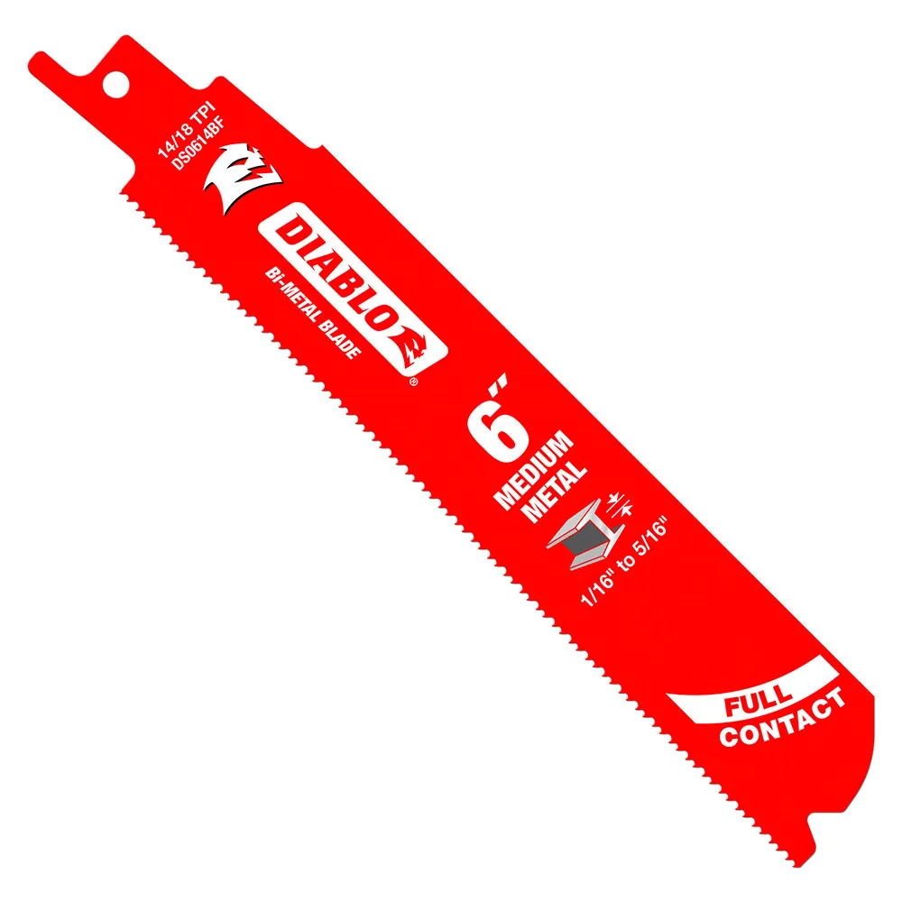 DIABLO 152mm Bi-Metal Recip Blade for Medium Metal Cutting - 5 Piece 2610052324