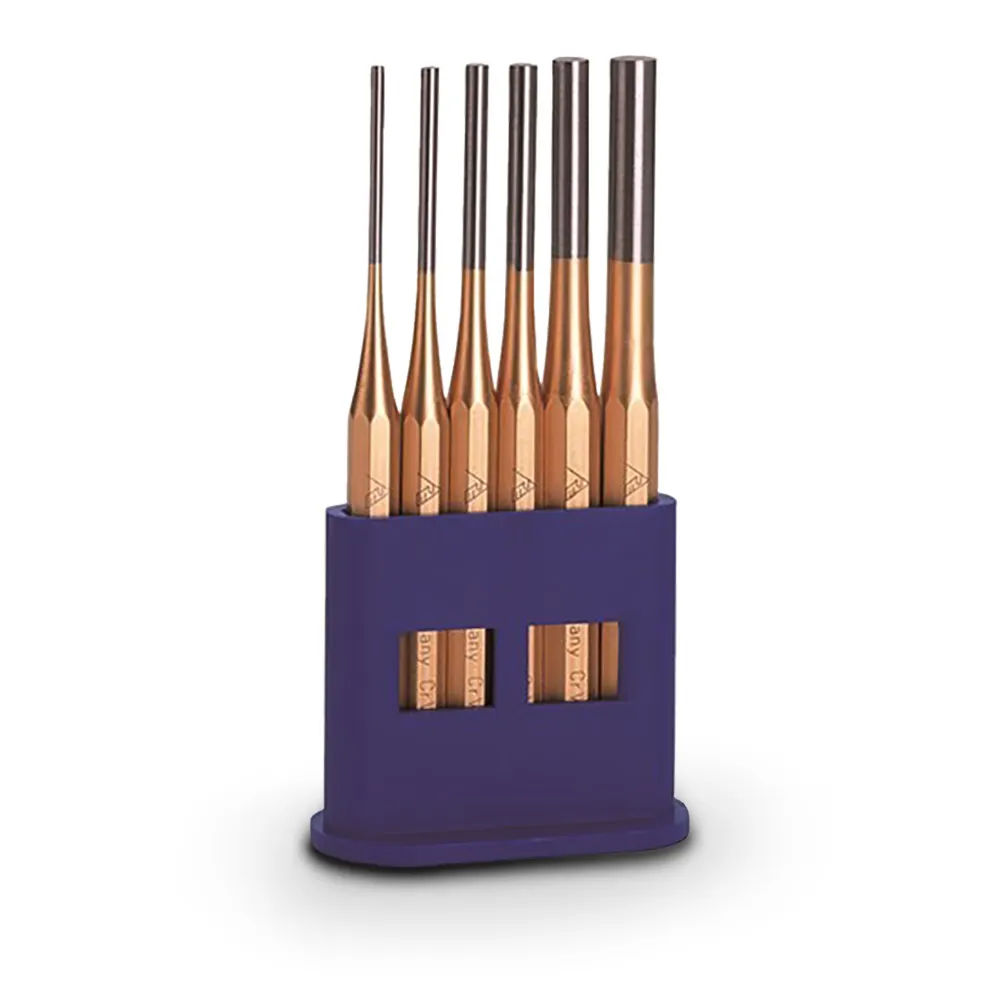 RENNSTEIG Parallel Pin Punch Set - Plastic Stand 6 Piece 425170