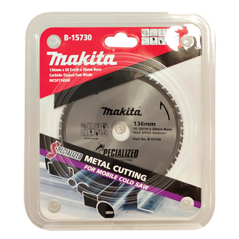 MAKITA 136mm 50T TCT Circular Saw Blade for Metal Cutting - SPECIALIZED