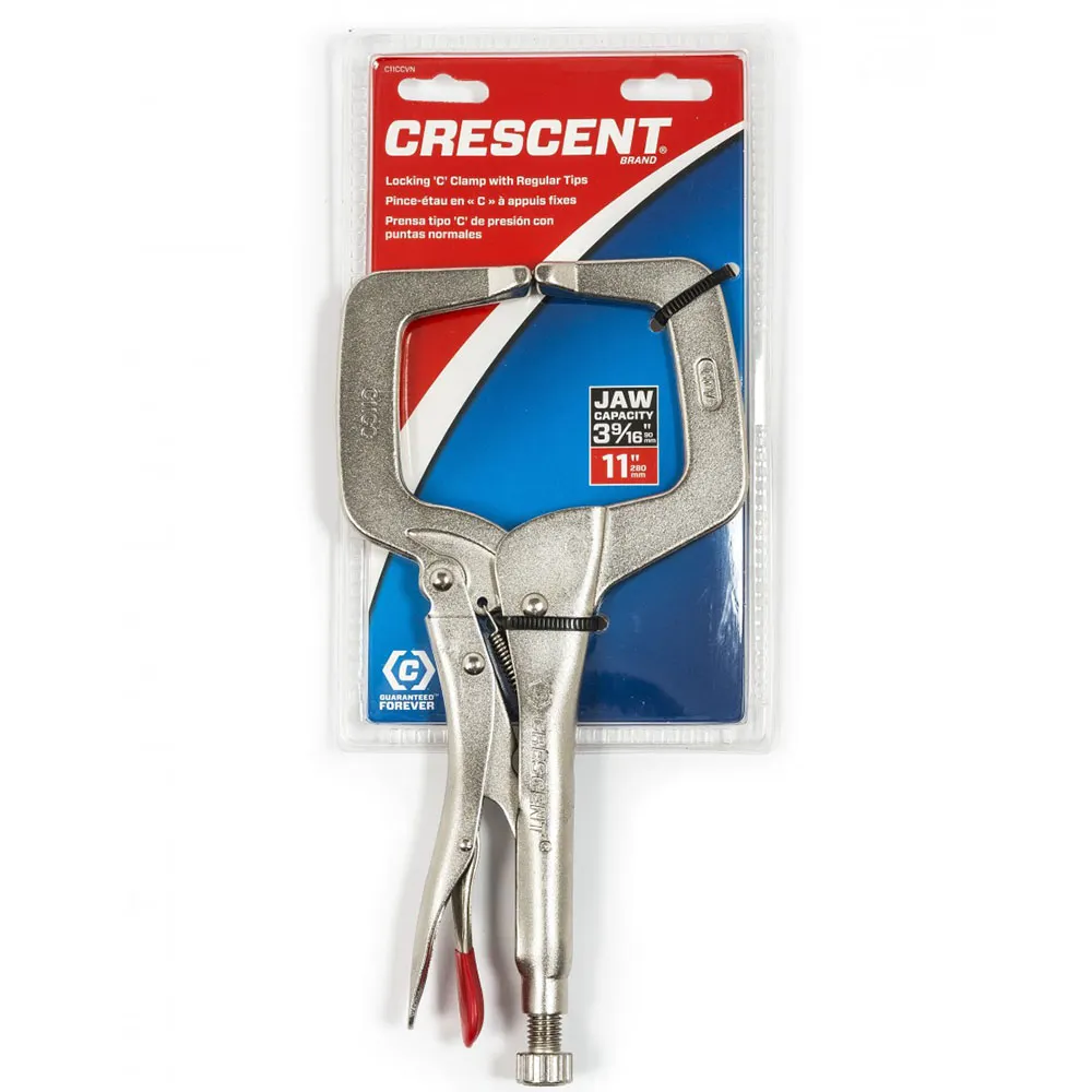 CRESCENT 280MM/11" Locking C-Clamp With Regular Tips C11CCVN