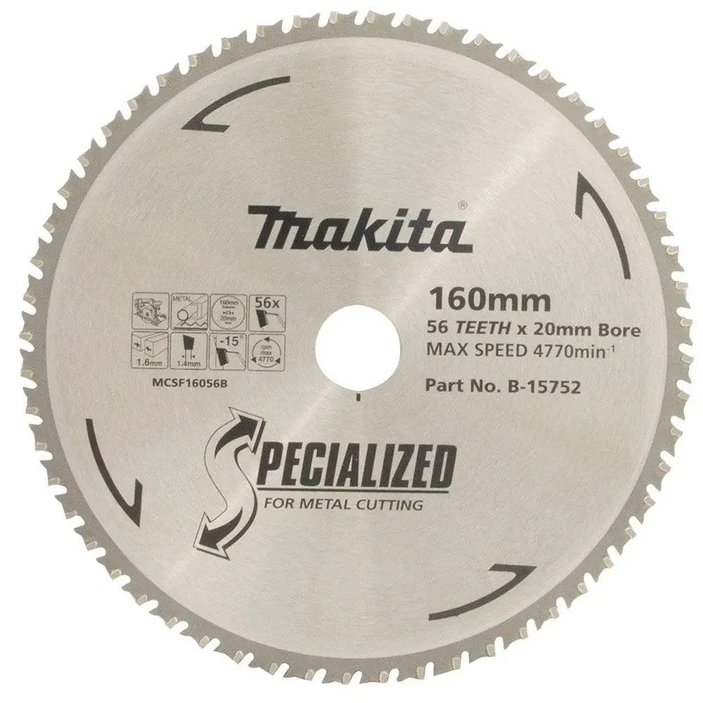 MAKITA 160mm 56T TCT Circular Saw Blade for Metal Cutting - SPECIALIZED B-15752