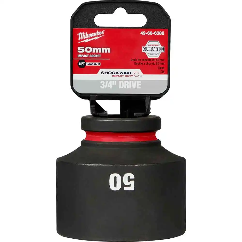MILWAUKEE SHOCKWAVE 3/4inch Drive 50mm Standard 6 Point Impact Socket 49666388