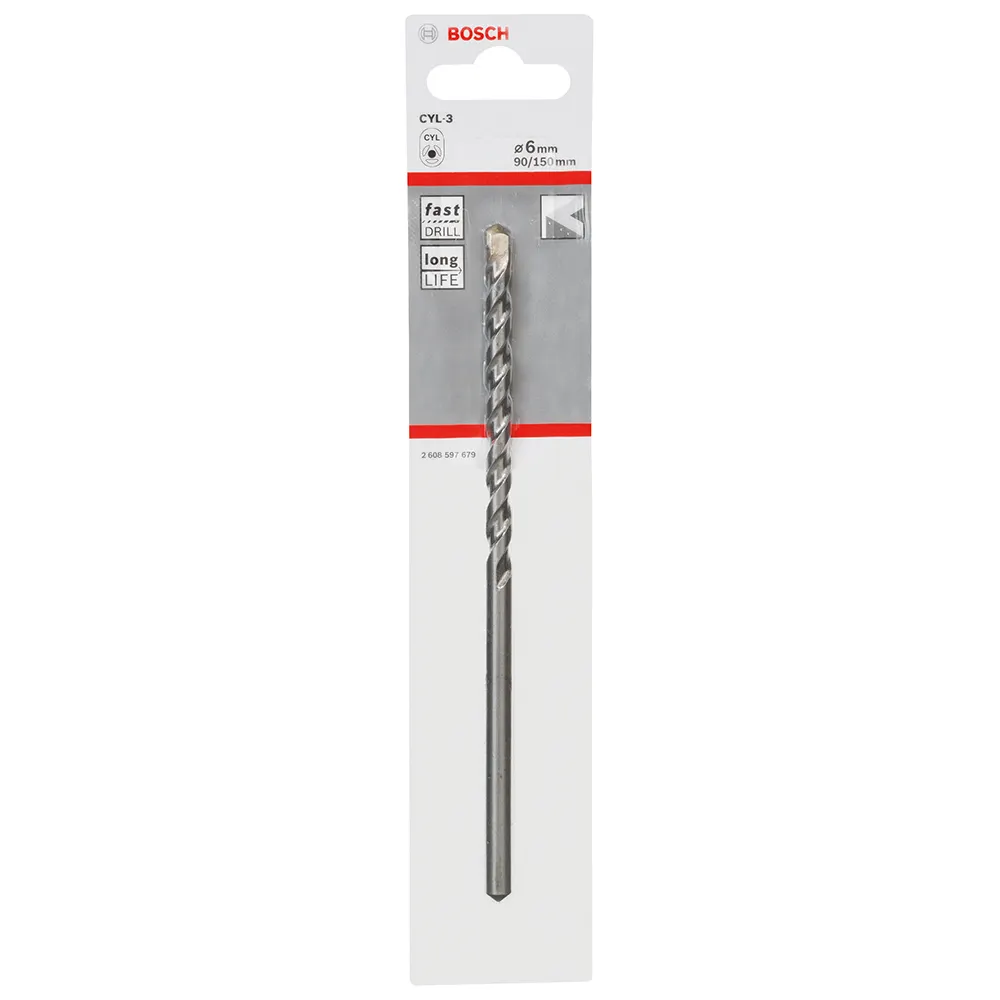 BOSCH 6 x 150mm Silver Percussion Masonry Drill Bit