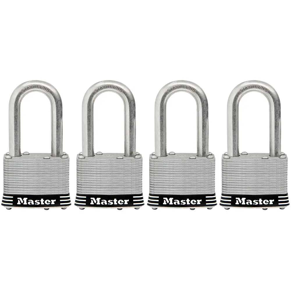 MASTER LOCK 44mm Steel Keyed Alike Padlock - 4 Pack 1SSQLFAU