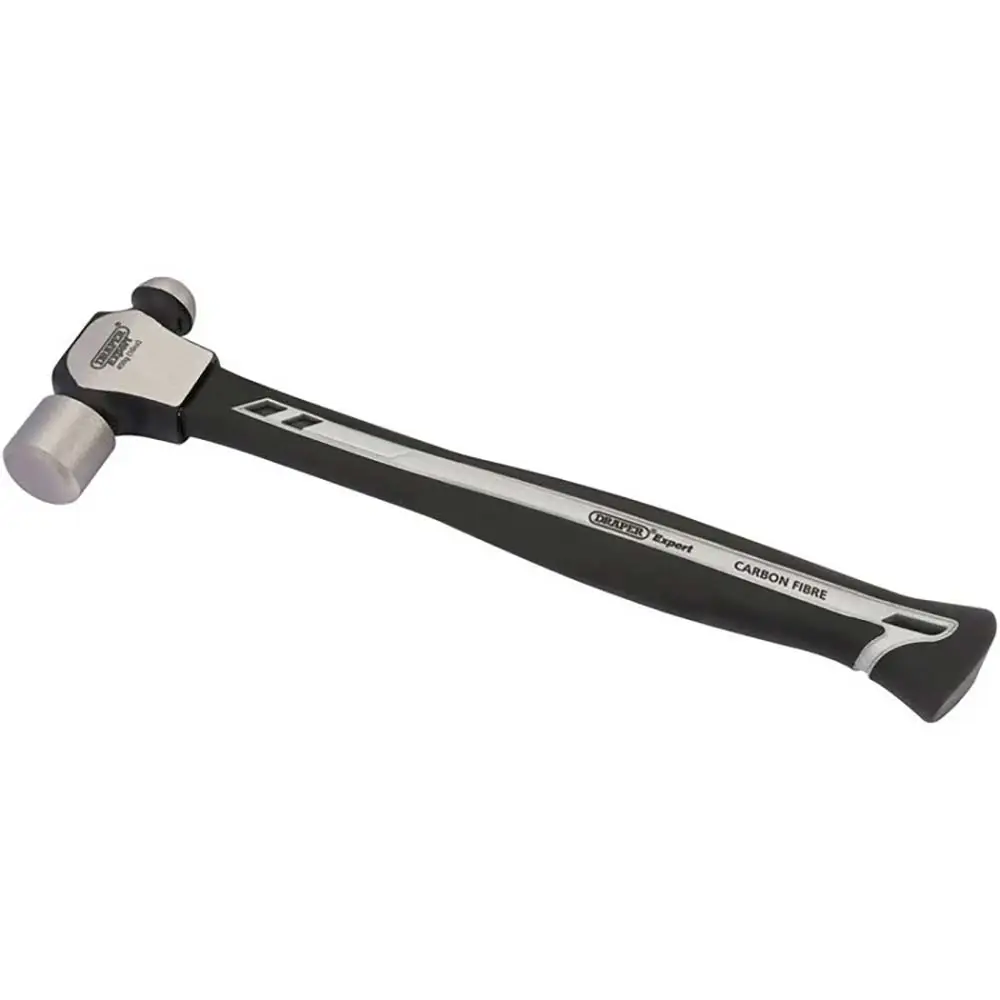 DRAPER 16oz/450g Carbon Fire, Rubber Handle Ball Pein Hammer 26205
