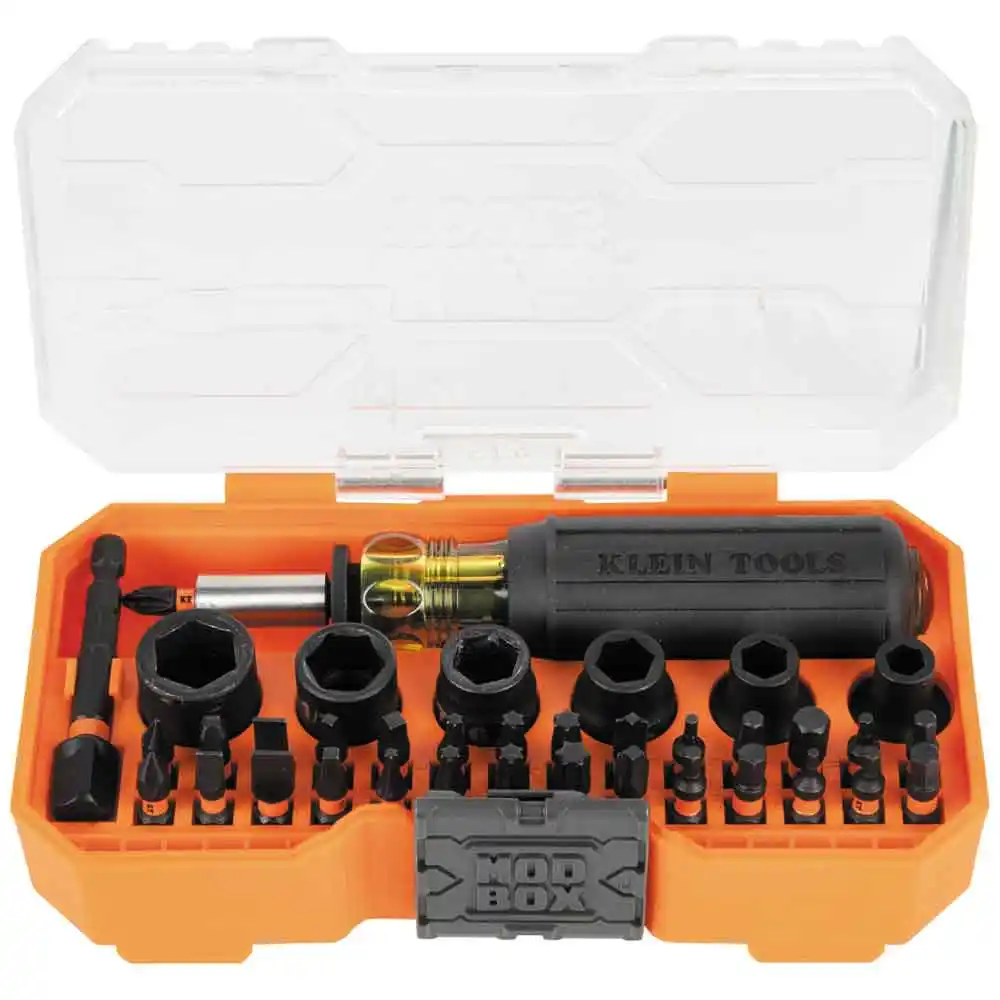 KLEIN 1/4" Offset Ratchet & Screwdriver Set with Case - 38 Piece A-33805
