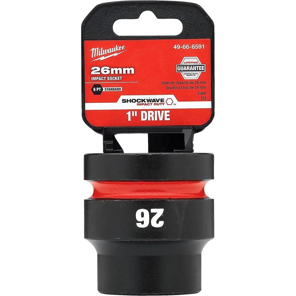 MILWAUKEE SHOCKWAVE 1inch Drive 26mm Standard 6 Point Impact Socket 49666591