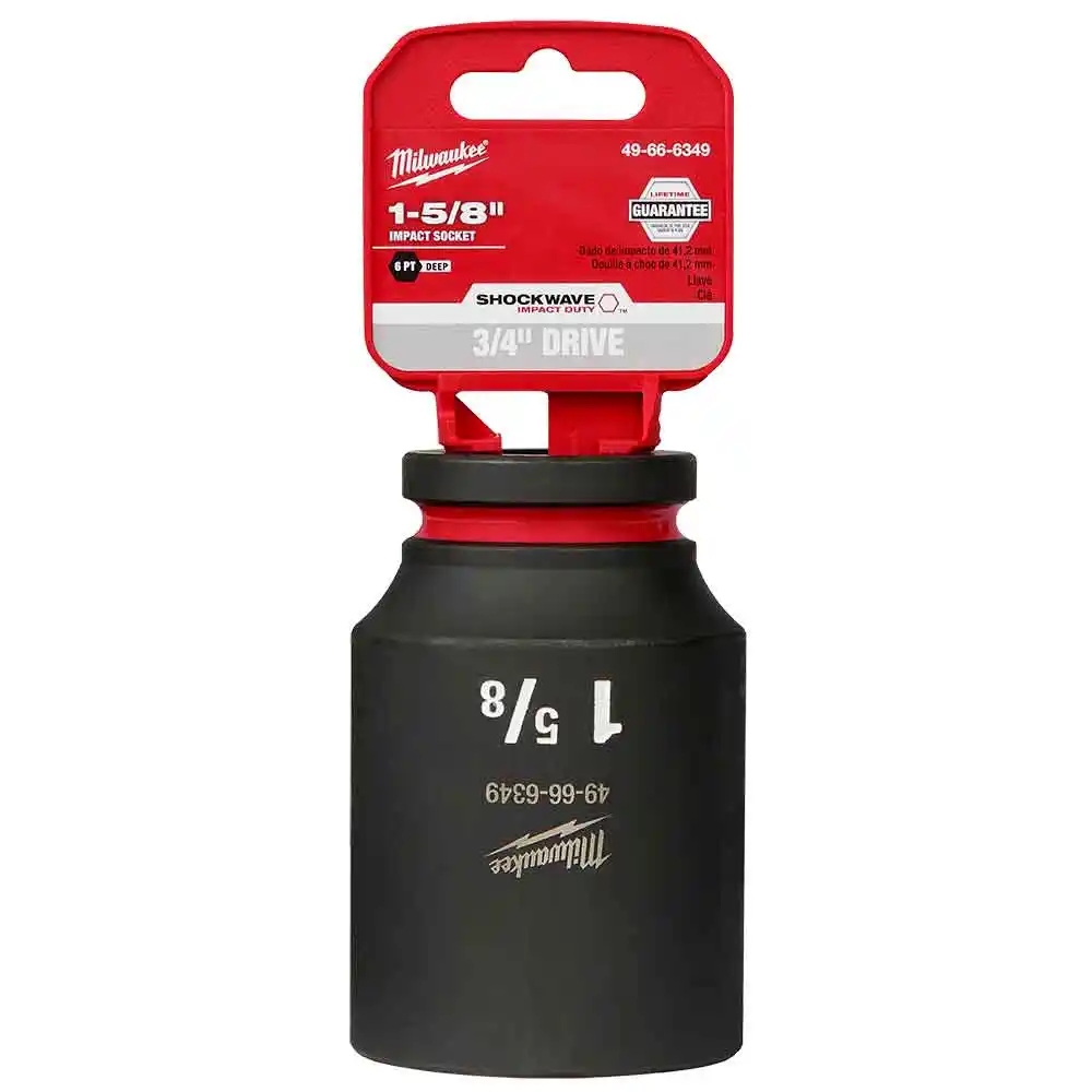 MILWAUKEE SHOCKWAVE 3/4" Drive 1-5/8" Deep 6 Point Impact Socket 49666349