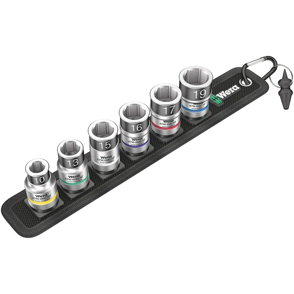 WERA 1/2" Drive Belt C 1 Zyklop Socket Set w/ Holding Function - 7 Piece WER003995