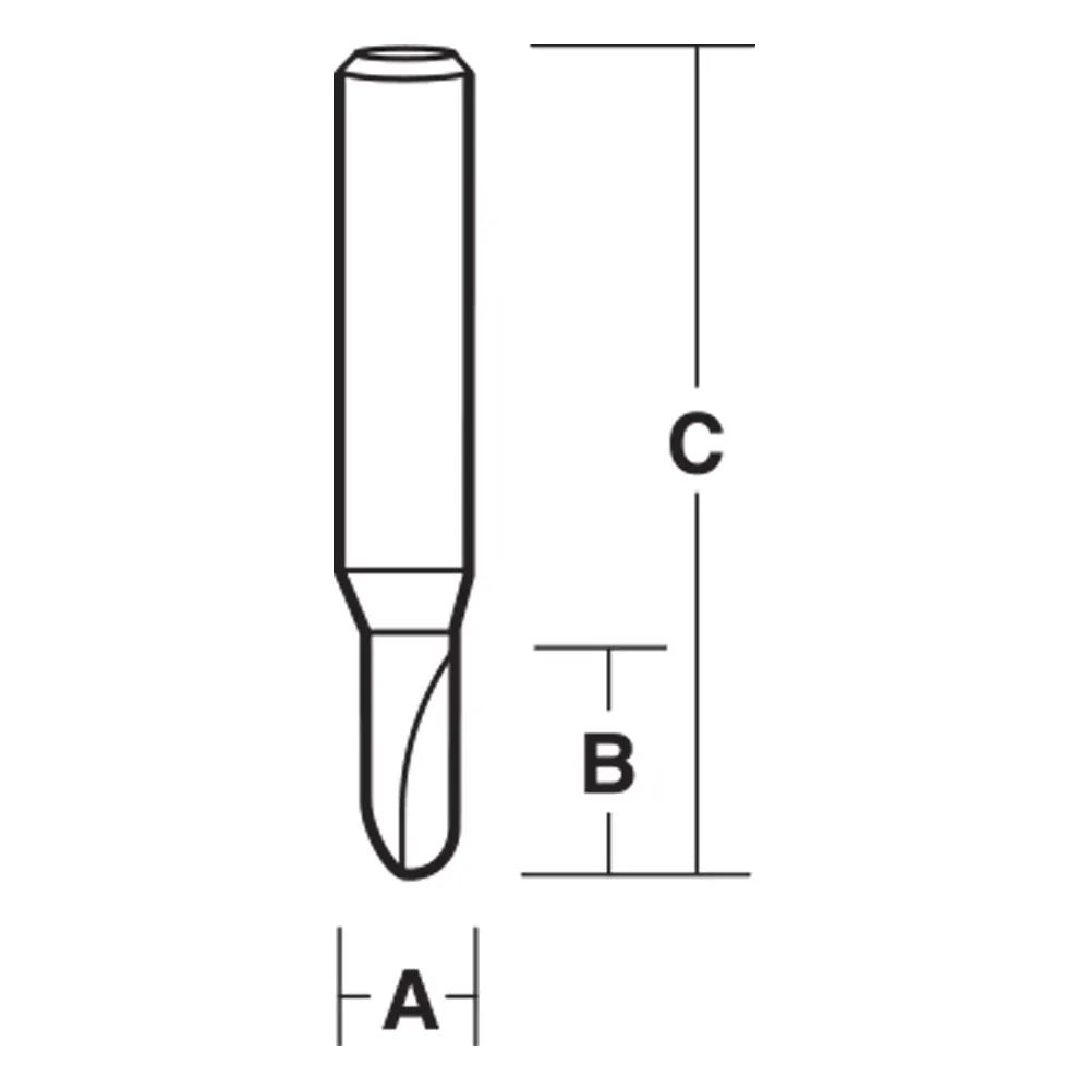 CARBITOOL Router Bit Solid Carbide Veining 1/16inch -Diameter 1/4inch -Shank T 302