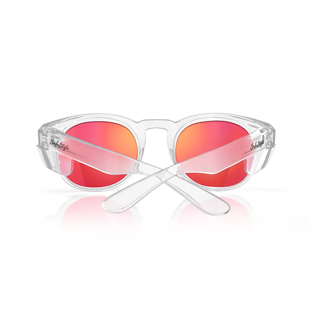 SAFESTYLE Cruisers Clear Frame Mirror Red Polarised Lens UV400 CRCRP100