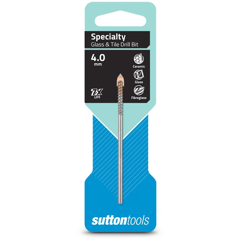 SUTTON 4.0 x 80mm TCT Glass & Tile Drill Bit D6040400