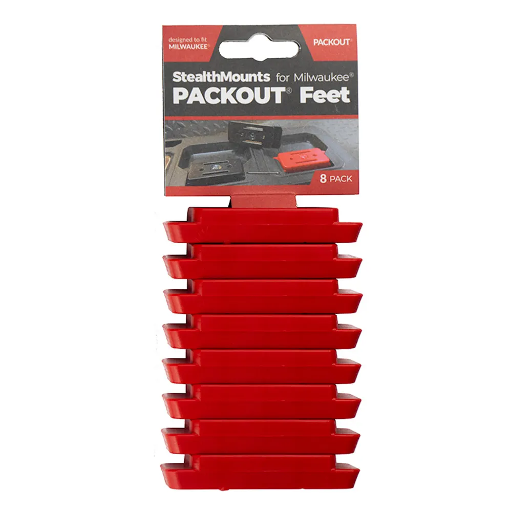 STEALTHMOUNTS 8 Pack Packout Mounting Feet - Red PAC-F-02-8