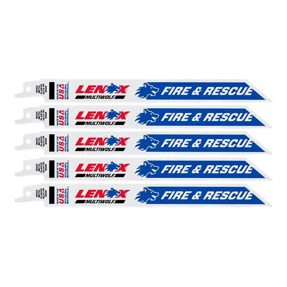 LENOX 200mm 10/14 TPI General Purpose Bi-Metal Reciprocating Saw Blades - 5 Piece 20577850R
