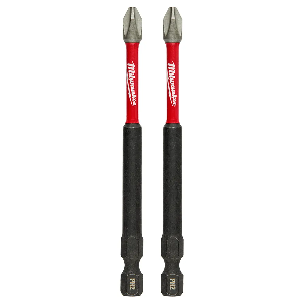 MILWAUKEE SHOCKWAVE Power 89mm (3-1/2") Phillips #2 Screwdriver Bit - 2 Piece 48324662