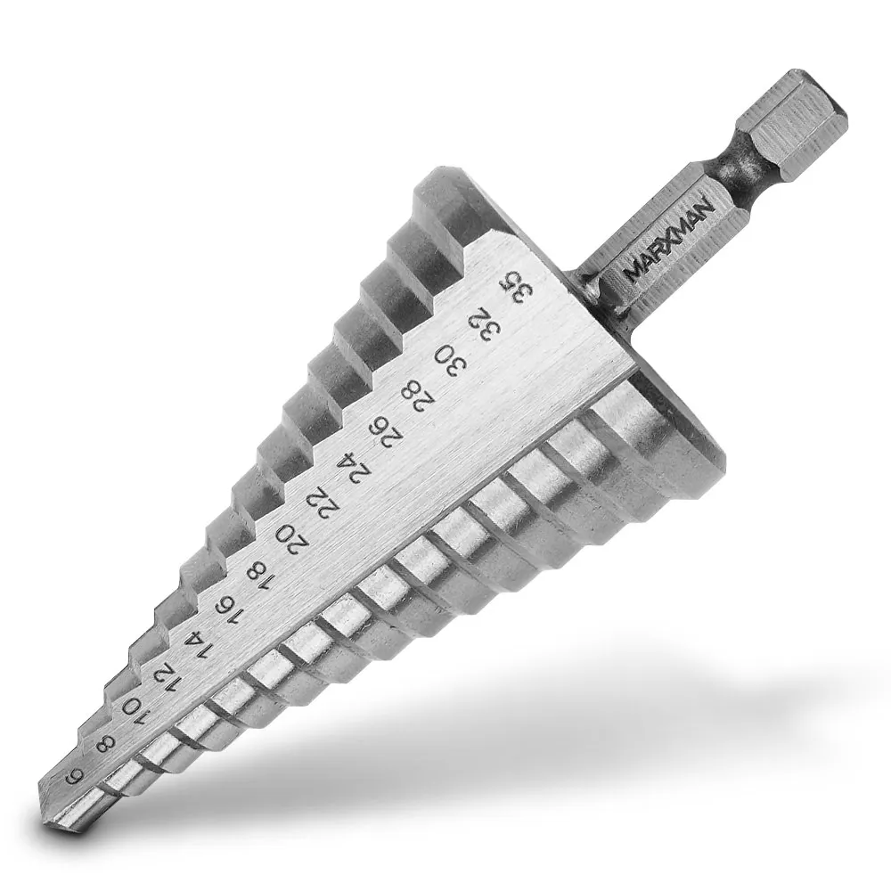 MARXMAN 6-35mm 1/4-Hex HSS Metal 15-Step Drill Bit MSD635HX