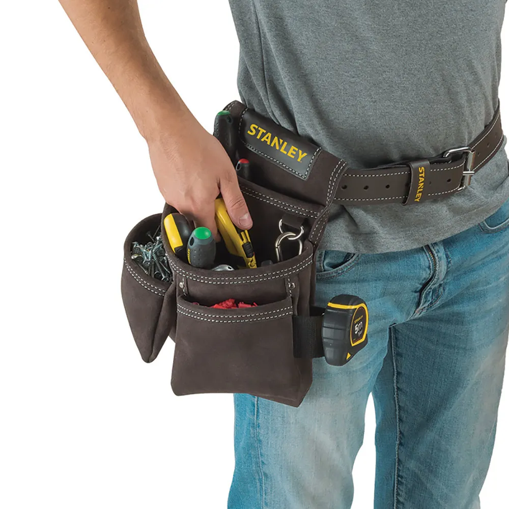 STANLEY Tool Leather Double Nail Pocket Pouch STST1-80116