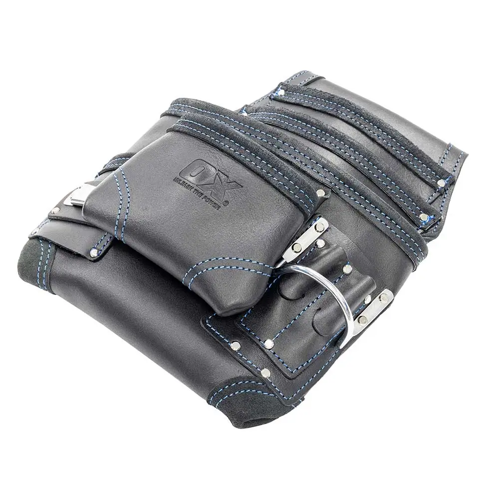 OX Trade Black Leather 8 Pocket Tool Pouch OX-T265603