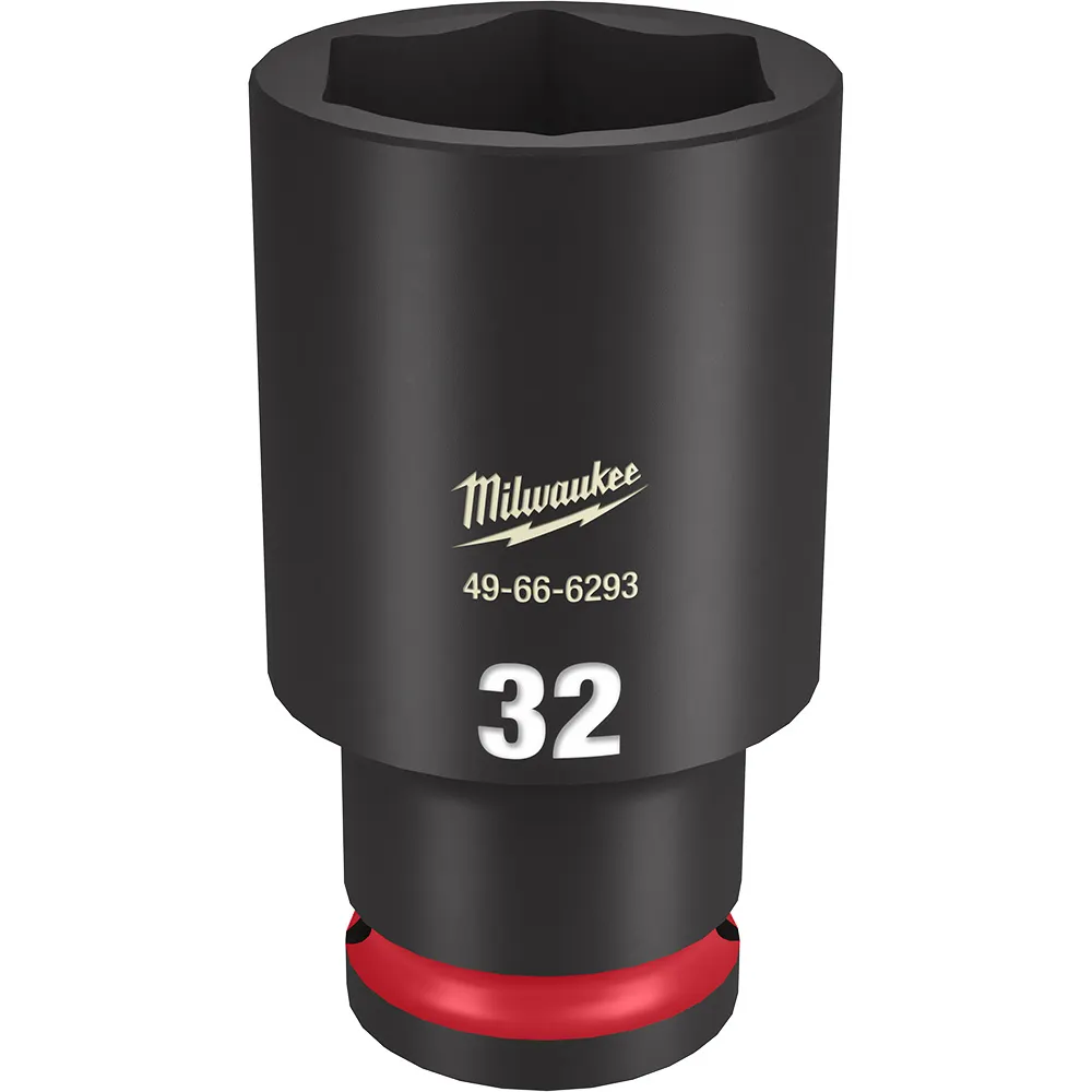 MILWAUKEE 1/2inch Drive 32mm Deep 6 Point Impact Socket - SHOCKWAVE 49666293