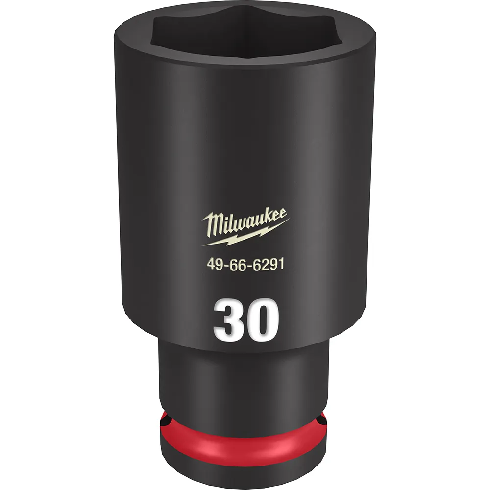 MILWAUKEE 1/2inch Drive 30mm Deep 6 Point Impact Socket - SHOCKWAVE 49666291