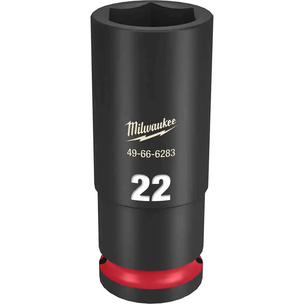 MILWAUKEE SHOCKWAVE 1/2" Drive 22mm Deep 6 Point Impact Socket 49666283