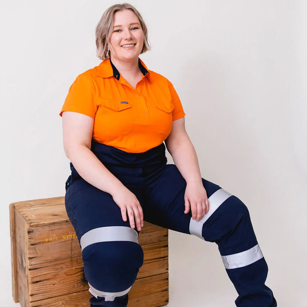 GREEN HIP Hi-Vis Light Weight Shirt Short Sleeves Orange/Blue SSS-HIVIS-OB 06