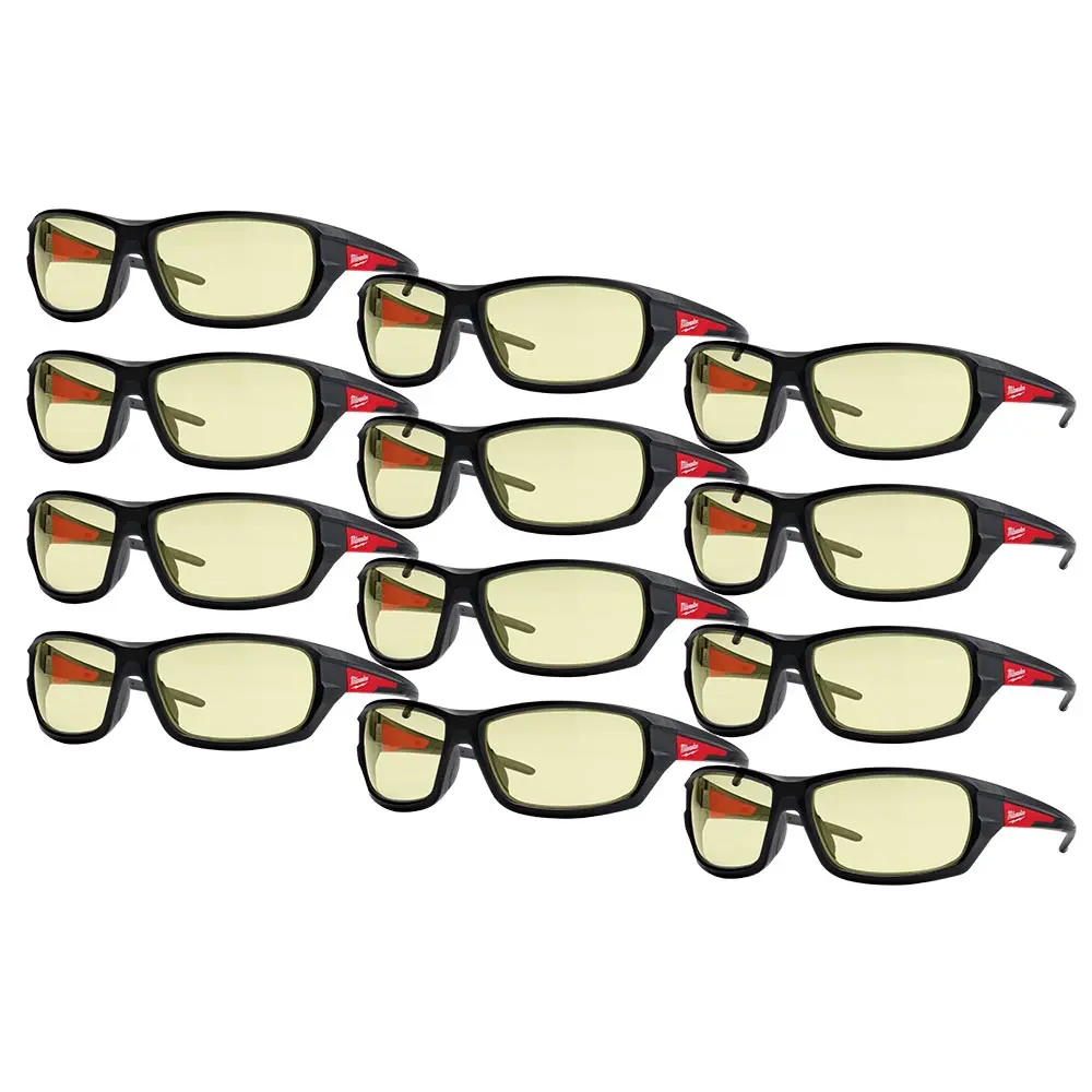 MILWAUKEE Yellow Performance Safety Glasses - 12 Pack 48732120A