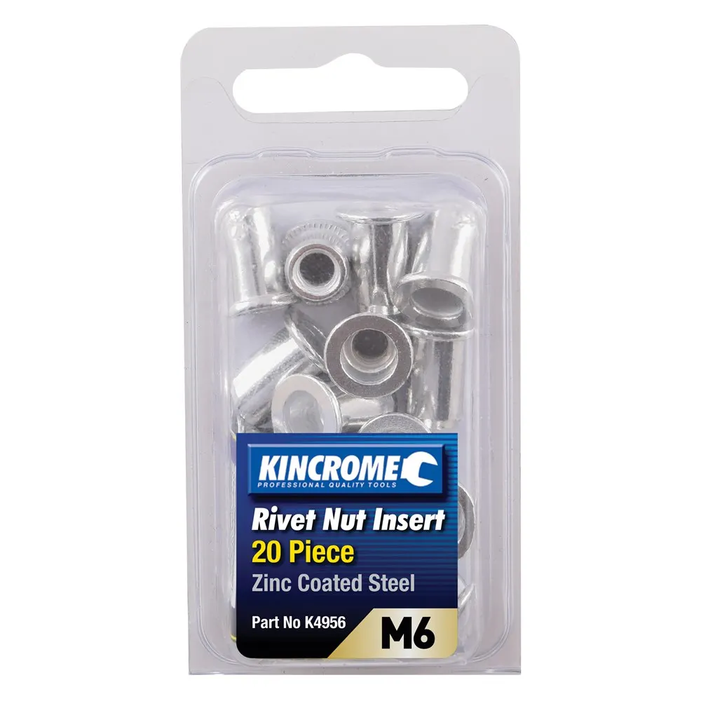 KINCROME Rivet Nut Insert M6 Zinc Coated Steel - 20 Piece K4956