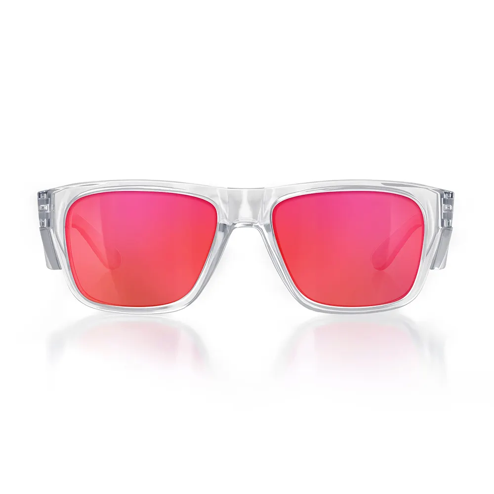 SAFESTYLE Fusions Clear Frame Mirror Red Polarised Lens UV400 FCRP100