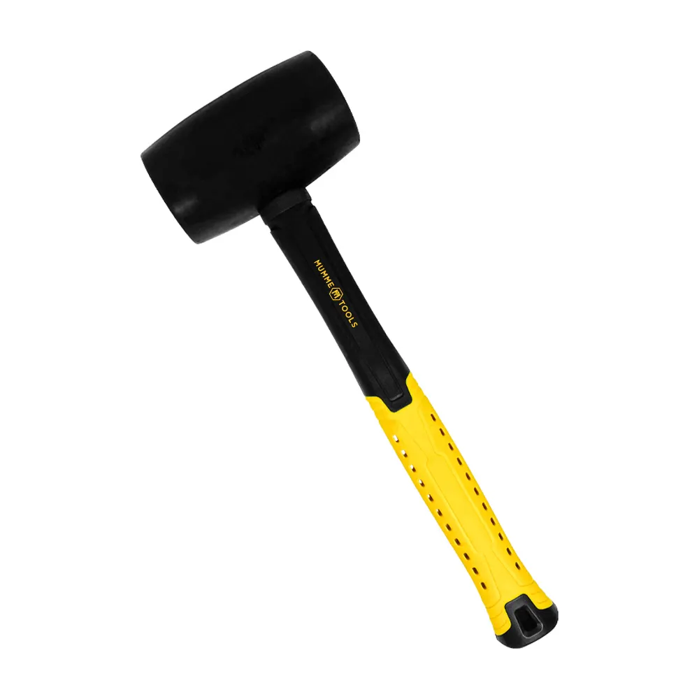 MUMME  240oz/680g Fiberglass Handle Rubber Mallet Black - Rubber Grip 5RMFG24B