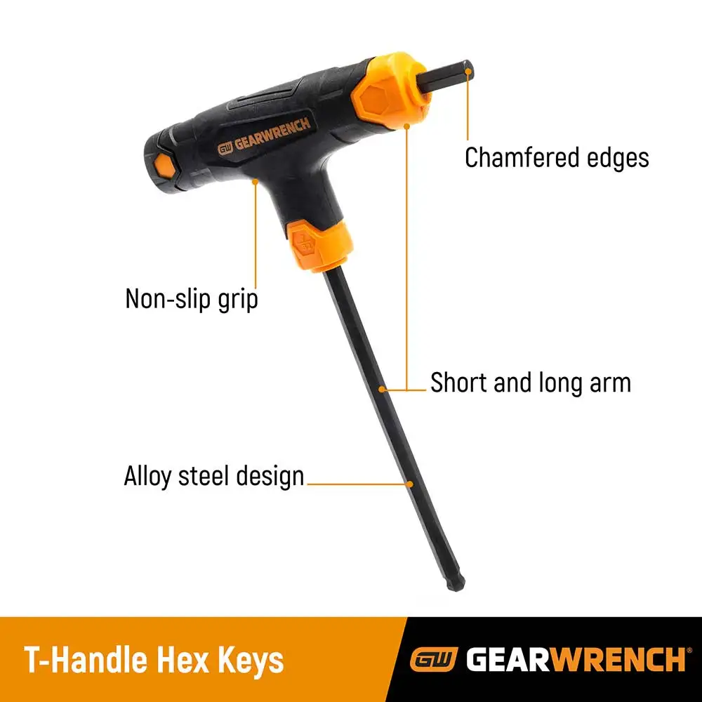 GEARWRENCH 3/32-3/8inch T-Handle A/F B/End Hex Key Set - 8 Piece 83523