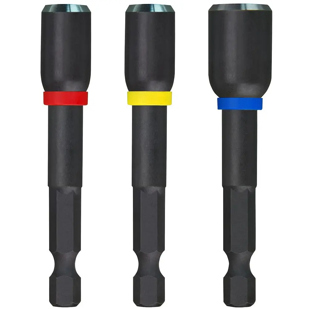 MILWAUKEE 1/4-3/8inch x 65mm Magnetic Power Nutsetter Set - SHOCKWAVE - 3 Piece 49664564
