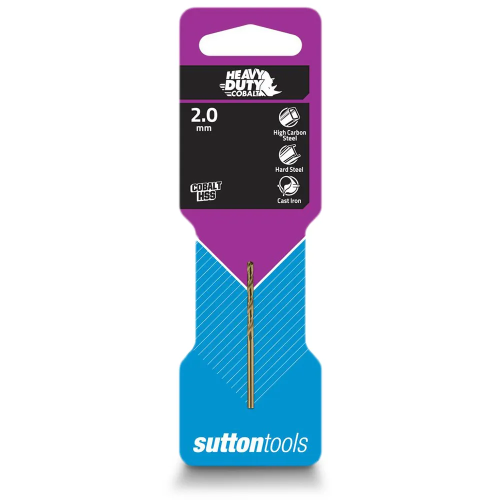 SUTTON 2.0 x 49mm HSS-Cobalt Jobber Drill Bit - HD-COBALT
