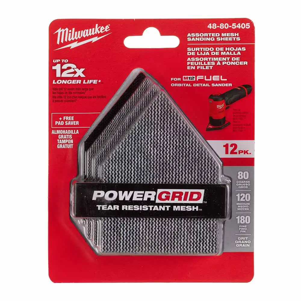 MILWAUKEE Assorted H&L Pentagon Net Sandpaper - 13 Pack 48805405