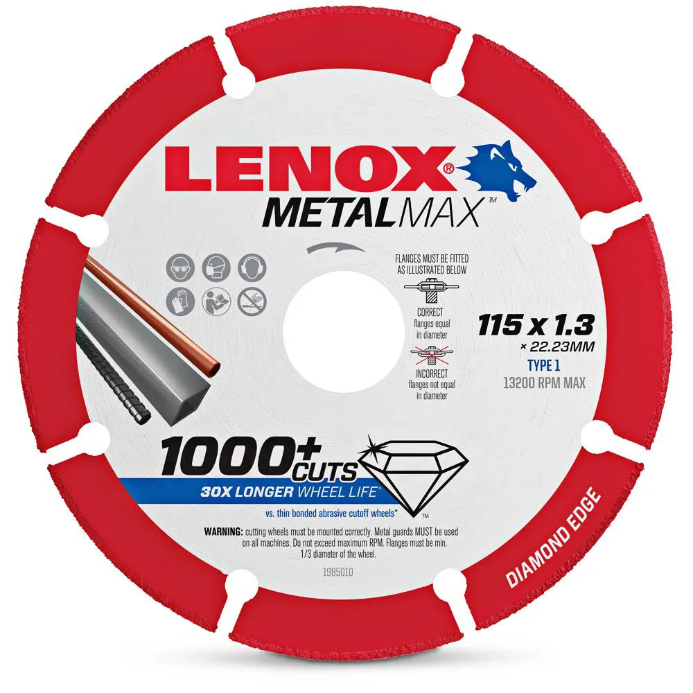 LENOX 115mm Diamond Metal Cut Off Blade - METALMAX 1985010