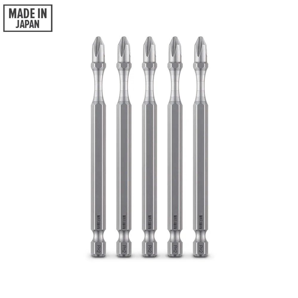 MARXMAN TECHX PH2x100mm Phillips Torsion Screwdriver Bit - 5 Piece MSDBJP21005PC