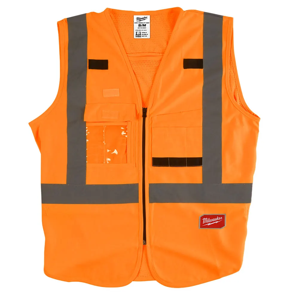 MILWAUKEE High Visibility Orange Safety Vest - S/M 48735031