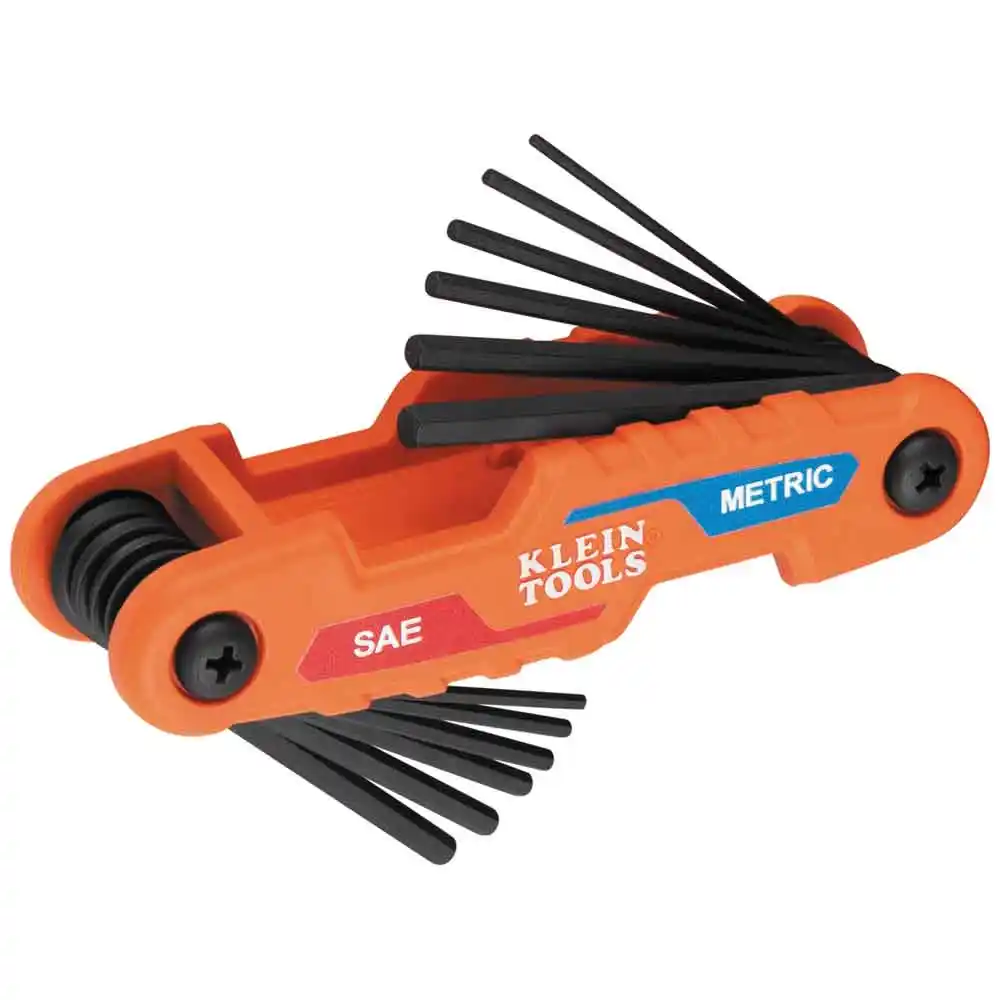 KLEIN SAE/Metrics Folding Hex Key Set - 12 Key A-70590