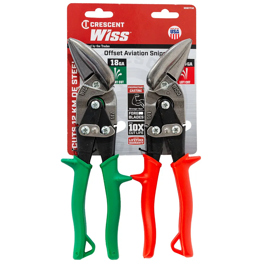WISS Metalmaster 2 Piece Offset Aviation Snip Set - Left & Right Cut M6M7PAK