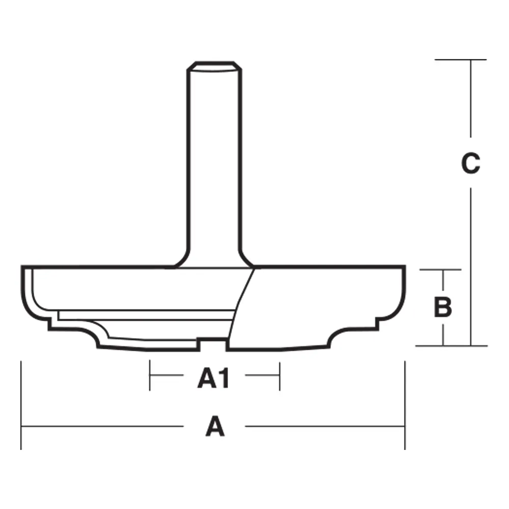 CARBITOOL Router Bit TCT Raised Panels w.Bearing 3inch -Diameter 1/2inch -Shank TPD 6 1/2