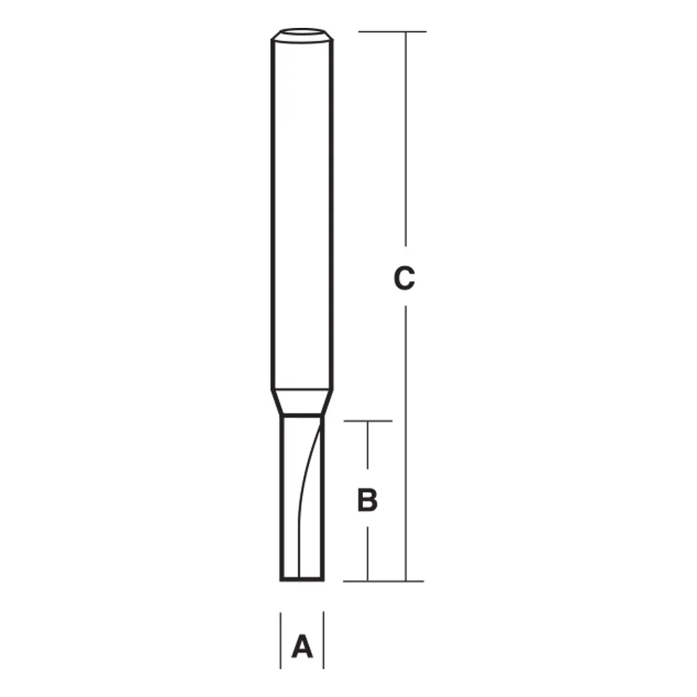 CARBITOOL Router Bit Solid Carbide Straight 1/4inch -Diameter 1/4inch -Shank T 1808 S