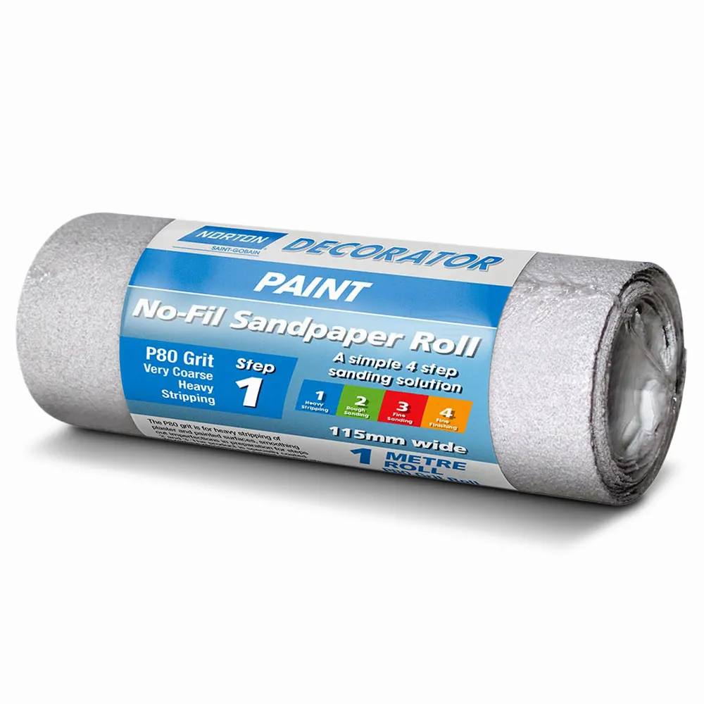 NORTON 115mm x 1m 80-Grit Sanding Roll for Paint - DECORATOR