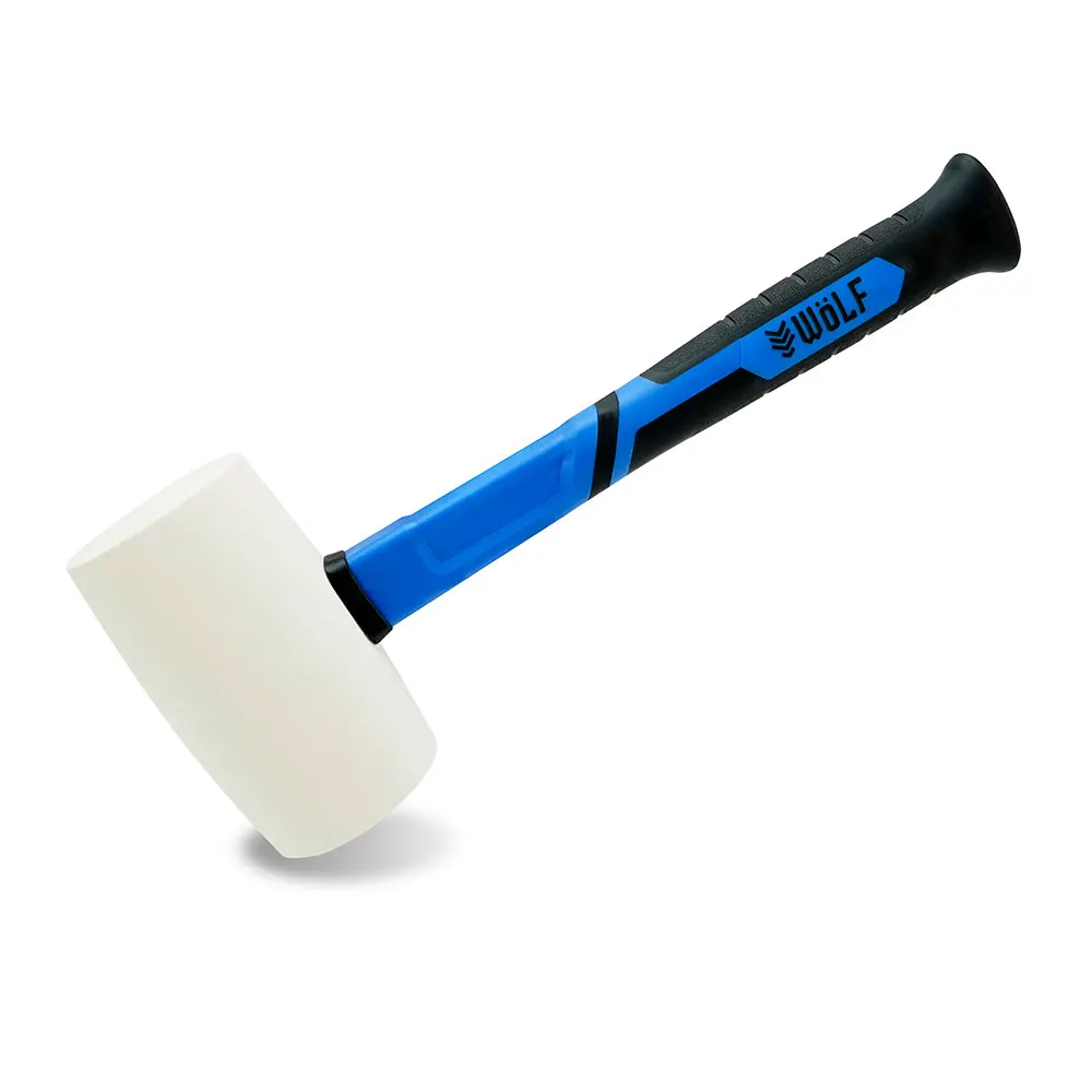 WOLF 32OZ/900G Fibreglass Handle Rubber Grip Mallet - White WMFW032