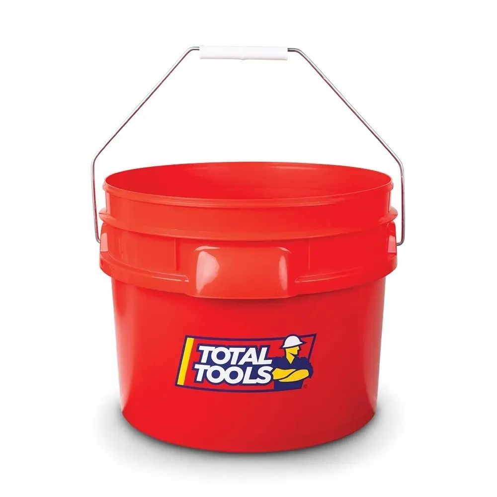 TOTAL TOOLS 10L Plastic Bucket With Handle Tradie - No Lid Red TB10L