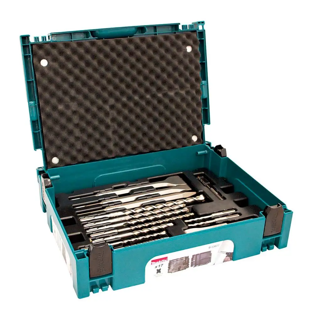 MAKITA 5-14mm SDS-Plus Drill Bit & Chisel Set w/ MAKPAK Case - 17 Piece B53877