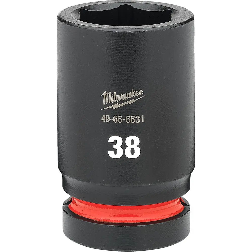 MILWAUKEE SHOCKWAVE 1inch Drive 38mm Deep 6 Point Impact Socket 49666631