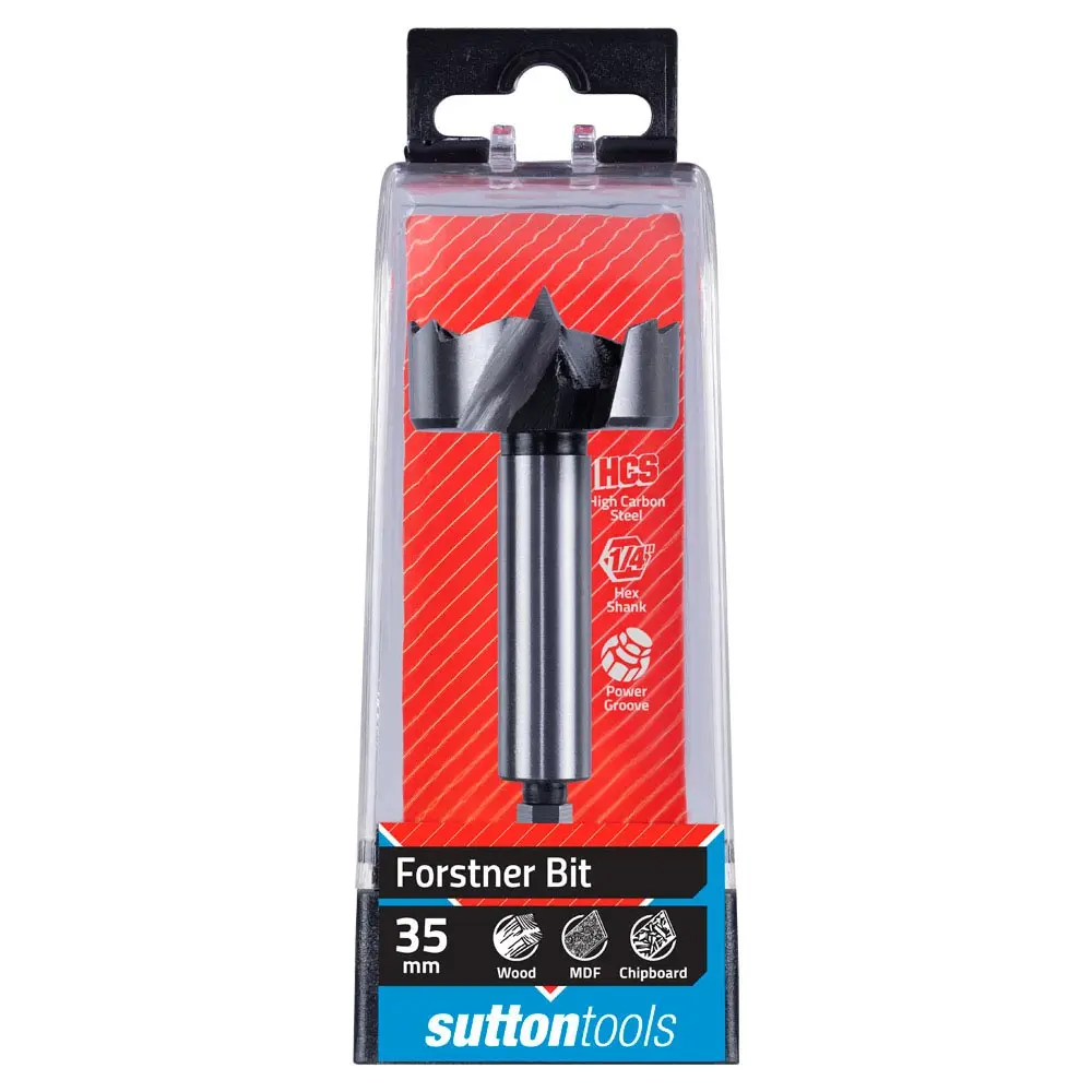 SUTTON 35mm 1/4Hx HSS Forstner Wood Drill Bit D5230350