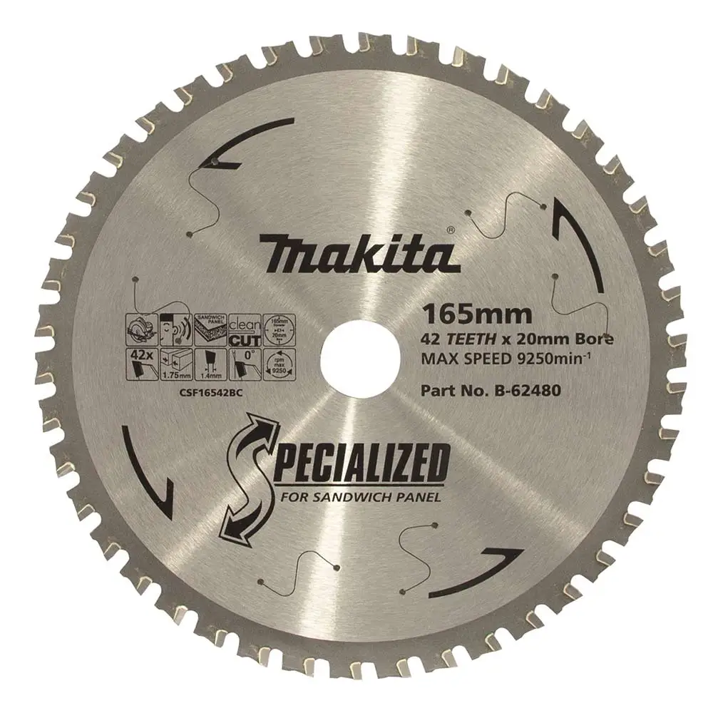 MAKITA 165mm x 20mm x 42T Cool Room Panel TCT Saw Blade B-62480